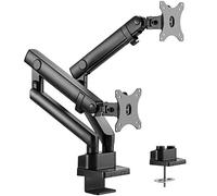 VIVO Soporte de Escritorio de Aluminio Monitor Doble con Brazo de Motor de elevación, se Adapta a Pantallas ultraanchas de hasta 35 Pulgadas, STAND-V102BB