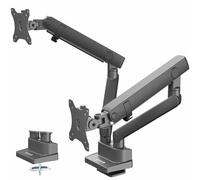 VIVO Soporte de Escritorio de Aluminio Monitor Doble con Brazo de Motor de elevación, se Adapta a Pantallas ultraanchas de hasta 35 Pulgadas, STAND-V102BB