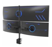 VIVO Soporte de escritorio extra alto para monitor triple para ultraanchos de hasta 49 pulgadas en el soporte central y pantallas de 27 pulgadas en soportes laterales, soporta hasta 44 libras, negro,