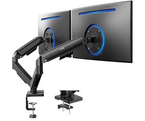 Vivo Soporte de Escritorio para Monitor de Doble Brazo Ajustable, inclinación, Giratorio, Soporte neumático de contrapeso, Brazo de Soporte VESA Que se Adapta a la mayoría de Pantallas de hasta 32