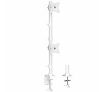 Vivo Soporte de Escritorio para Monitor Dual con Ajuste de Altura y Placas VESA para 2 Pantallas LCD ultraanchas de hasta 34 Pulgadas, Matriz apilada, STAND-V002RW