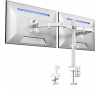 VIVO Soporte de Escritorio para Monitor Dual, Soporte Totalmente Ajustable, se Adapta a 2 Pantallas LED LCD de hasta 32 Pulgadas, Blanco, STAND-V032W