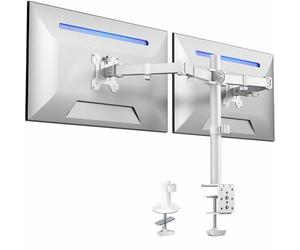 VIVO Soporte de Escritorio para Monitor Dual, Soporte Totalmente Ajustable, se Adapta a 2 Pantallas LED LCD de hasta 32 Pulgadas, Blanco, STAND-V032W