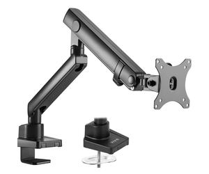 VIVO Soporte de escritorio para monitor individual de movimiento completo de aluminio premium con brazo de motor de elevacin Se adapta a pantall