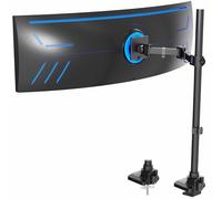 VIVO Soporte de escritorio para monitor ultra ancho extra alto para pantallas ultraanchas de hasta 49 pulgadas, soporte ajustable con abrazadera soporta 44 libras, VESA de hasta 100 x 100 mm, negro,