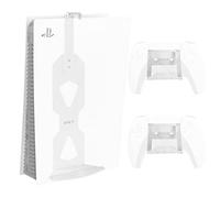 VIVO Soporte de pared de acero diseñado para consola de juegos PS5, pantalla vertical para Playstation 5, diseño abierto, 2 soportes de controlador, blanco, MOUNT-PS5W