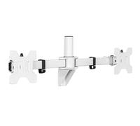 VIVO - Soporte de pared para monitor dual blanco para pantallas de 21 a 32 | Premium, se adapta a 2 pantallas, soporte para monitor LED LCD, brazos telescópicos ajustables de alta resistencia
