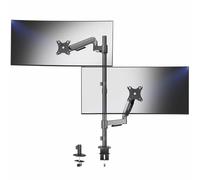 VIVO Soporte Extra Alto de Brazo de Monitor Dual para Pantallas de hasta 32 Pulgadas, Ajuste neumático de Altura, Soporte VESA articulado Completo Resistente con Abrazadera en C de Escritorio y Ojal,