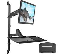 VIVO Soporte Pantalla Monitor de Color Negro con Altura Ajustable para Estación de Trabajo de Pie con Resorte de Tensión, Soporte Mesa Monitor