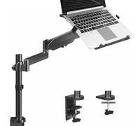 Vivo Soporte Universal Ajustable para portátil de 10 a 15,6 Pulgadas, Soporte de Escritorio, Brazo neumático Individual VESA para portátil con Abrazadera en C y Ojales, Color Negro (STAND-V101L)