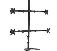 VIVO STAND-TS38B-4 - Soporte de escritorio para monitor LCD ultra ancho de 27 a 38 pulgadas, base independiente, poste extra alto, brazos telescópicos ajustables, configuración de pared empotrada, se