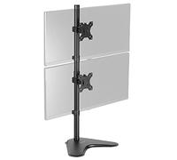 VIVO STAND-V002L - Soporte de Escritorio para Monitor Doble, Soporte LCD Independiente, sostiene en posición Vertical apilada, 2 Pantallas Ultra Anchas de hasta 34 Pulgadas, Color Negro