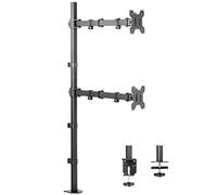 VIVO STAND-V012T - Soporte de Escritorio para Monitor Doble (Altura Vertical, Barra de 99 cm, Brazos extendidos Totalmente Ajustables, se Adapta a 2 Pantallas de hasta 27 Pulgadas)
