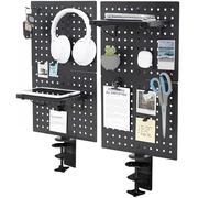 VIVO Tablero de Clavijas de Escritorio de Acero, Panel de privacidad de 24 x 20 Pulgadas, Tablero magnético, Organizador de Accesorios de Oficina, Encima o Debajo del Escritorio, Negro, PP-DK24B