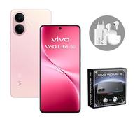 vivo V60 Lite 5G Smartphone 8 GB 256 GB 6500 mAh Batería, Pantalla AMOLED 6,77" 120 Hz, Triple Cámara 50 Mpx, MediaTek Dimensity 7360-Turbo, IP65, Rosa (90 W y Auriculares)