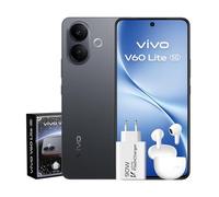 vivo V60 Lite 5G Smartphone 8 GB 256 GB 6500 mAh Batería, Pantalla AMOLED 6,77" 120 Hz, Triple Cámara 50 Mpx, MediaTek Dimensity 7360-Turbo, IP65, Negro(90 W y Auriculares)