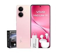 vivo V60 Lite 5G Smartphone 8 GB 256 GB 6500 mAh Batería, Pantalla AMOLED 6,77" 120 Hz, Triple Cámara 50 Mpx, MediaTek Dimensity 7360-Turbo, IP65, Rosa (90 W y Auriculares)