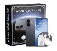 vivo V60 Lite Móvil 5G, 8+256GB ROM, Dimensity 7360-Turbo, Cámara 50MP, Vídeo 4K, Pantalla 6,7’’ 120 Hz AMOLED, Batería 6500 mAh, 90W Cargador+Auriculares Buds air3, telefono móvil con IA, Black