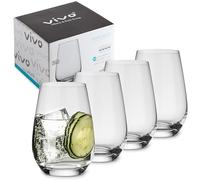 vivo by Villeroy & Boch Group - Vasos largos Voice Basic | Set clásico de vasos largos, 4 piezas, cristal, transparente, apto para lavavajillas, 397 ml