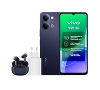 vivo Y21 5G, Smartphone de 4+4 GB de RAM extendida y ROM de 256 GB, 6500 mAh, FlashCharge de 44 W, cámara Principal de 50 MP, IP65, Pantalla Eyecare de 6,74", 120 Hz, 1200 nits, Android 16 (Negro)