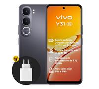 vivo Y31 5G Smartphone 6+256GB, Batería de 6500 mAh con Carga de 44W Telefono movil,Pantalla de 6,72" con 120 Hz y 1050 nits Movil,Cámara con IA de 50 MP,Doble estéreo,IP68+IP69,Negro