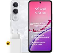 vivo Y31 5G Smartphone 6+512GB, Batería de 6500 mAh con Carga de 44W Telefono movil,Pantalla de 6,72" con 120 Hz y 1050 nits Movil,Cámara con IA de 50 MP,Doble estéreo,IP68+IP69,Blanco