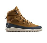 VIVOBAREFOOT Tracker Leather AT - Botas de senderismo para hombre, impermeables, ligeras y resistentes a pinchazos, para todo tipo de clima y terreno, ajuste ancho, beige, 12 UK Wide