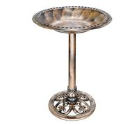 VIVOHOME 71cm de Altura Poliresina Ligero Antiguo Jardín al Aire Libre Baño para Pájaros Cobre