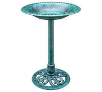 VIVOHOME Baño para Pájaros de Jardín al Aire Libre Ligero de Poliresina 71cm de Altura Verde