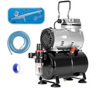 VIVOHOME Compresor de Aerógrafo con Tanque de Aire 3L Kit de Aerógrafo con Compresor Pistola Aerográfica de Doble Acción de 0,3 mm y Cinta, Alimentación por Gravedad para Gráficos