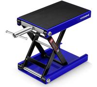 VIVOHOME Elevador Moto Plataforma Elevadora Motocicleta Ancha de Acero Altura Ajustable, Soporte Central Capacidad de 500kg para Coche Taller Garaje Vehículos Azul