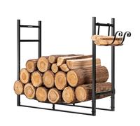 VIVOHOME Estante para Leña Resistente, Leñero de 0,8 m Soporte para Leña Chimenea Almacenamiento Interior y Exterior