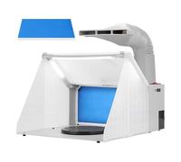 VIVOHOME Kit de Cabina de Pintura para Aerógrafo con 3 Luces LED Mesa de Giro y Manguera de Filtro para Modelo Manualidades Piezas de Juguete