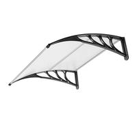 VIVOHOME Marquesina para Puerta de Casa 100 x 100cm con Marco de Aluminio y Policarbonato para Puerta Toldo Transparente para Protección Solar y Protección contra la Lluvia