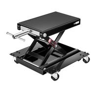 VIVOHOME Moto Elevadora Plataforma Carga 500kg Caballete para Motocicletas Tijera de Acero con Plataforma Rodante y Manivela de Mano