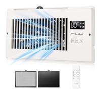 VIVOHOME Quiet Register Booster Ventilador con apertura de 6 x 10 pulgadas, termostato inteligente, control de 10 velocidades, malla extraíble a prueba de polvo y bloqueador de registro, color blanco