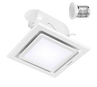 VIVOHOME Ventilador Extractor de Baño con Luz 280m³/h Panel de Techo 300mm | Extractor con Combo Luz LED Blanco Frío 6500K, Silencioso 1,2 Sonios para Duchas Aseos Oficina Ático