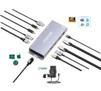 Vivolink HUB USB-C para sistema de conferencias HDMI Dual 4K con LAN, compatible con Windows y Mac