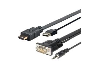 VivoLink Pro Cable HDMI HDMI - VGA - audio - USB HDMI (M) a USB, HD-15, mini estéreo-teléfono 3.5 mm (M) 1 m