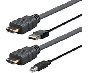 VivoLink PROHDMIUSBAB4 adaptador de cable HDMI+USB-A HDMI+USB-B Negro - Adaptador para cable (HDMI+USB-A, HDMI+USB-B, Macho, 4 m, Negro)