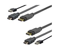 VivoLink PROHDMIUSBDP1, 1 m, DisplayPort, HDMI + USB, Macho, Macho, Negro
