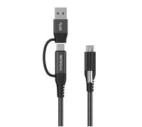 Cable USB-C - VIVOLINK - PROUSBCMM1.5ADP - 1,5m - Negro - Dos en uno