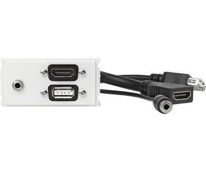 Vivolink wi221281 toma de corriente hdmi + usb a + 3,5mm blanco
