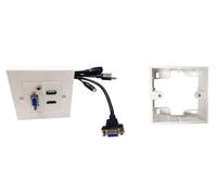 Vivolink wi221293 toma de corriente hdmi + vga + usb a + 3.5mm blanco