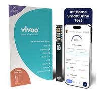 Vivoo Tira de prueba de orina avanzada con aplicación. Test de orina en casa para prueba de cetonas, calcio, vitamina C, proteínas, hidratación y más. Contiene 1 Prueba.