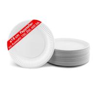 Vivopack Platos de papel 100 unidades de 18 cm, vajilla desechable para cumpleaños, platos de tartas, platos de papel, platos desechables, platos de fiesta, platos desechables, vajilla de cartón