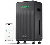 VIVOSUN AeroDrain D12 Deshumidificador Eléctrico 12L/Día con Tanque 2L - Sensor de Temp & Humedad, Control Remoto, Ideal para sótano, Baño y Invernadero de Cultivo