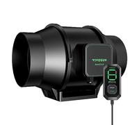 VIVOSUN AeroZesh S6 Ventilador de Conducto en Línea de 6 Pulgadas 405 CFM con Controlador de Velocidad E12, Ventilador EC Programable Controlado por PWM para Ventilación de Tienda de Cultivo