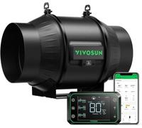 VIVOSUN AeroZesh T6 Ventilador de Conducto en Línea, Silencioso 6" 408 CFM Ventilador de Escape con Motor EC y Controlador WiFi de Temperatura y Humedad GrowHub E42A