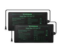 VIVOSUN Alfombrilla Térmica 25x52cm para Plántulas, Manta Termica con certificación UL y Met,para Germinación, Jardinería Interior e Invernaderos, 2 Pack